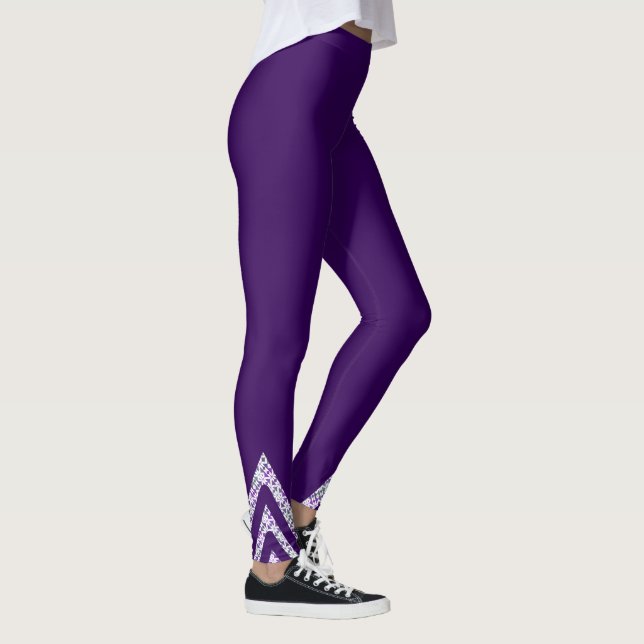 Dark Purple with Patterned Insert at Cuffs Leggings (Right)