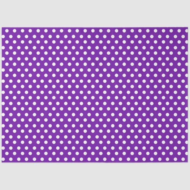 Dark Purple with White Polka Dots Tissue Paper (Front)