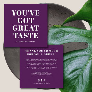 Dark purple you've got great taste thank you square business card