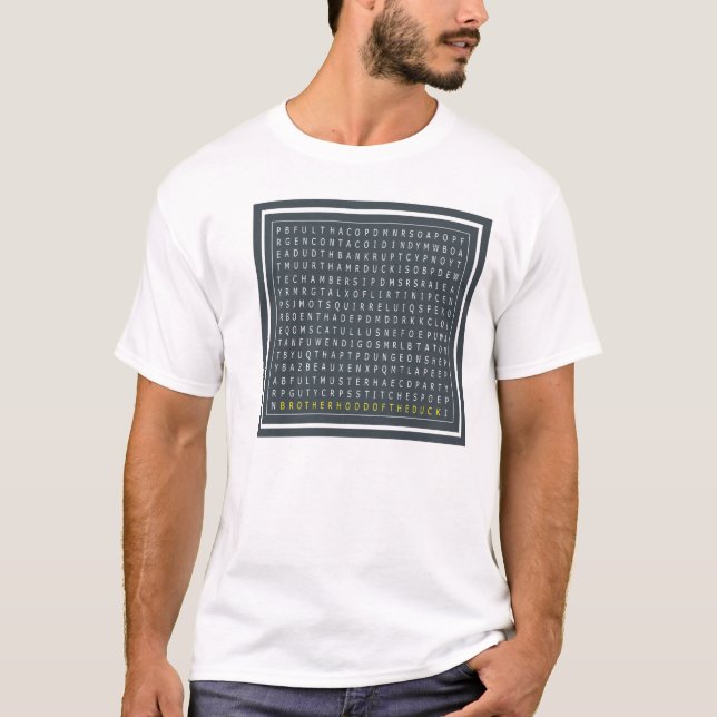 Dark puzzle, white shirt (Front)