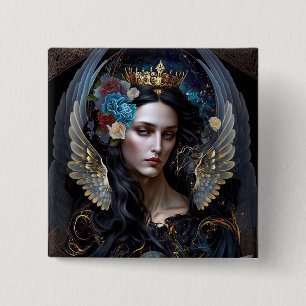 Dark Queen Angel Fantasy Art 15 Cm Square Badge