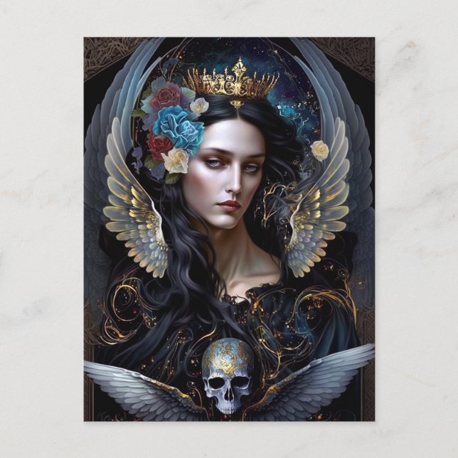 Dark Queen Angel Fantasy Art Postcard (Front)