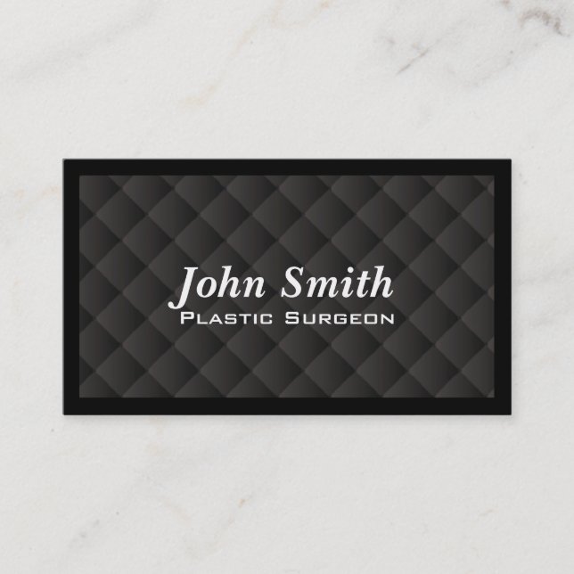 Dark Quilt Plastic Surgeon Business Card (Front)