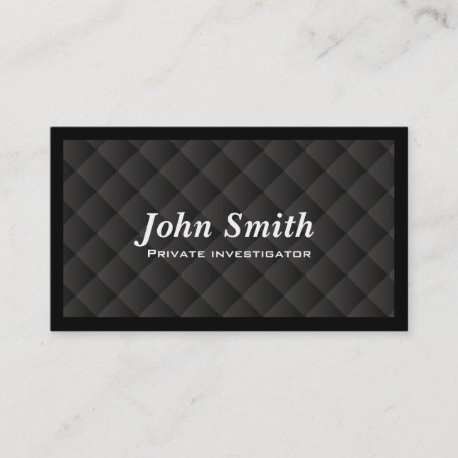 Dark Quilt Private Investigator Business Card (Front)