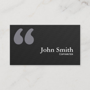 Dark Quotation Marks Copywriter Business Card