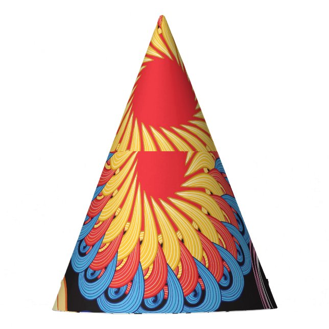 Dark Radiance: Bright Circular Pattern Party Hat (Front)