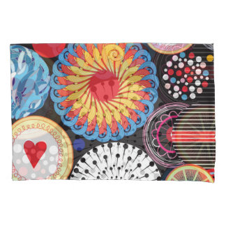 Dark Radiance: Bright Circular Pattern Pillowcase