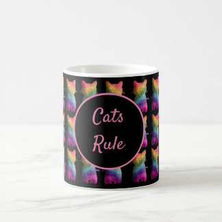 Dark Rainbow Glitter Cat Pattern Custom Design Coffee Mug