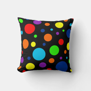 Dark Rainbow Spots Pillow