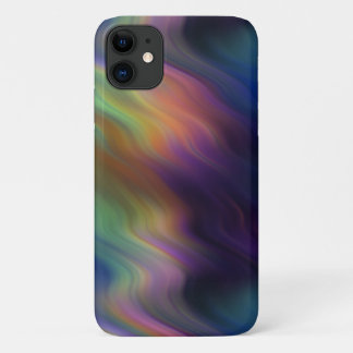 Dark Rainbow Swirls of Colours Abstract iPhone 11 Case