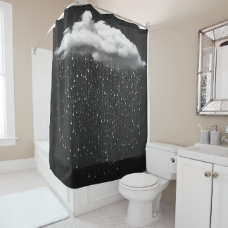 Dark rainy cloud shower curtain