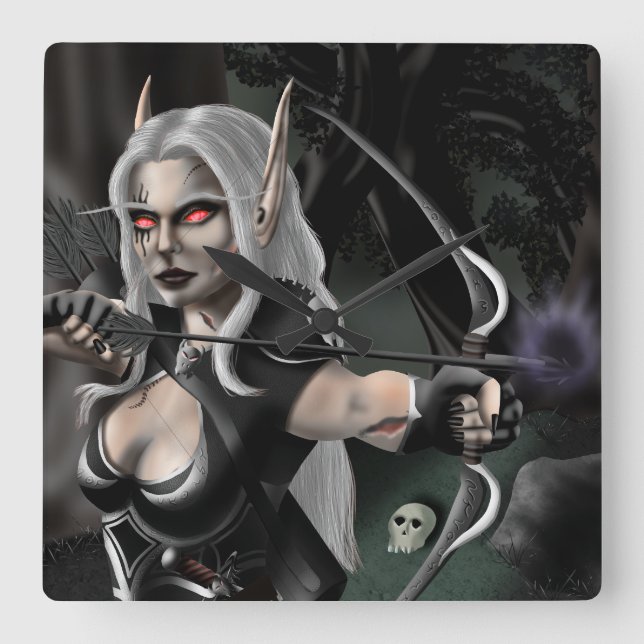 Dark Ranger Nowe Square Wall Clock (Front)