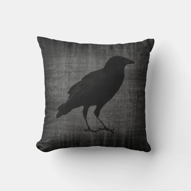 Dark Raven Gothic Pillow (Front)