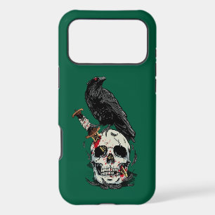 Dark Raven & Skull Gothic iPhone Case Spooky Hor