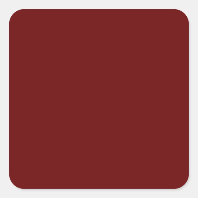 Dark Red #650000, Copper Rust Square Sticker (Front)