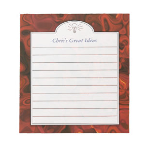 Dark Red Abstract Art Custom Idea List Notepad