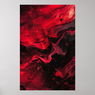 Dark Red Abstract Texture Design Poster