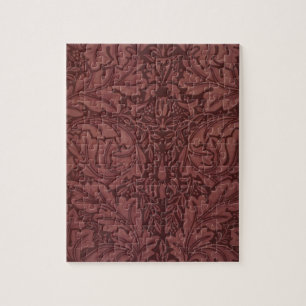 Dark Red Acanthus Leaves (by William Morris) Jigsaw Puzzle