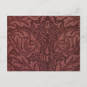 Dark Red Acanthus Leaves (by William Morris) Postcard