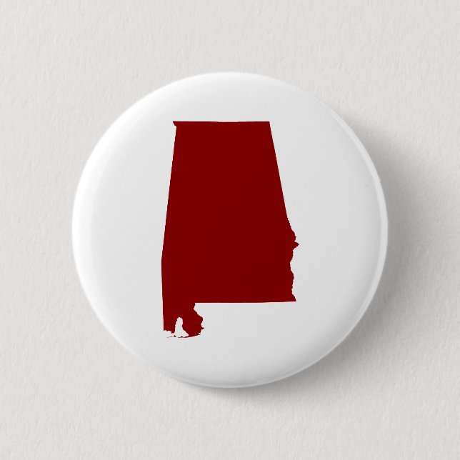 Dark Red Alabama Shape 6 Cm Round Badge (Front)