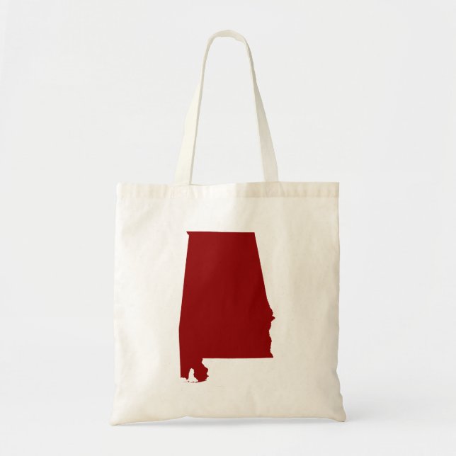 Dark Red Alabama Shape Tote Bag (Front)