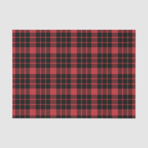 Dark Red and Black Plaid Tissue Paper