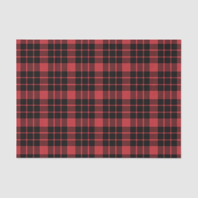 Dark Red and Black Plaid Tissue Paper (Front)