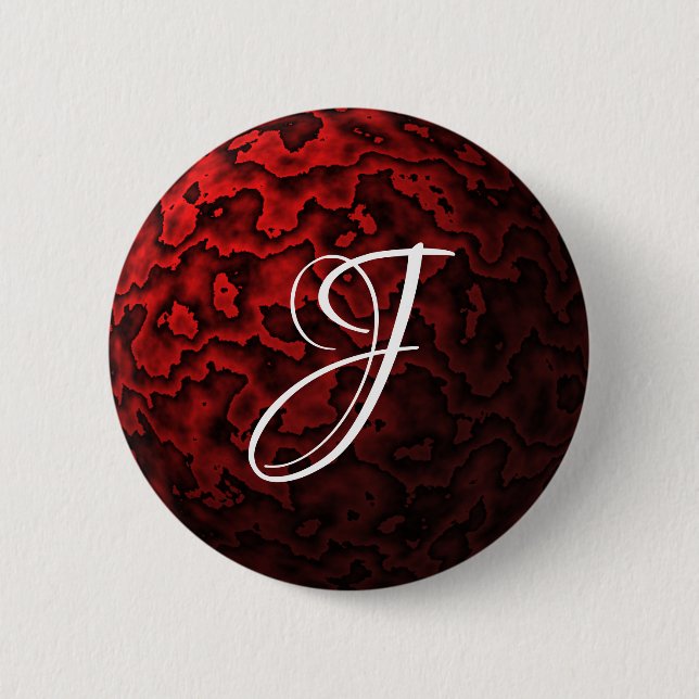 Dark Red and Black Wavy Pattern 6 Cm Round Badge (Front)
