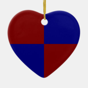 Dark Red and Blue Rectangles Ceramic Tree Decoration