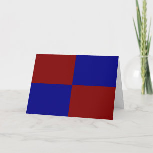 Dark Red and Blue Rectangles Thank You Card