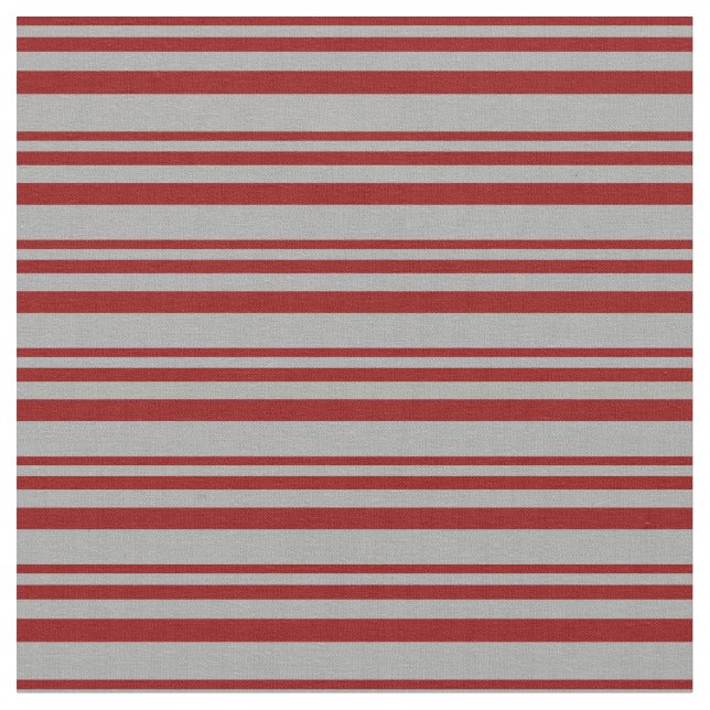 Dark Red and Dark Grey Coloured Lines Fabric (Close Up)