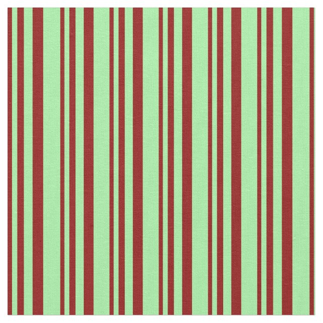 Dark Red and Green Coloured Lines Fabric (Close Up)