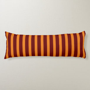 Dark Red And Honey Orange Stripes  Body Cushion