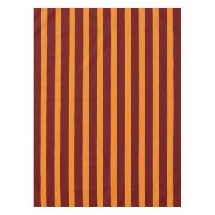 Dark Red And Honey Orange Stripes Tablecloth
