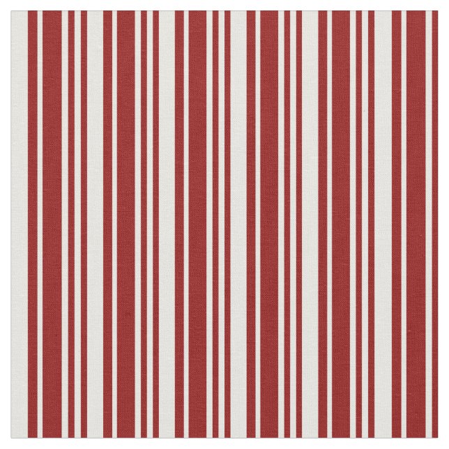 Dark Red and Mint Cream Coloured Pattern Fabric (Close Up)