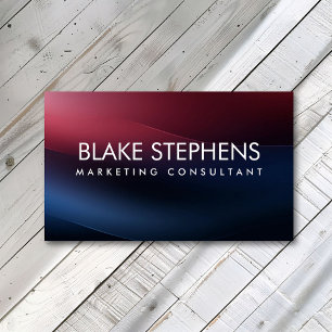 Dark Red and Navy Blue Corporate Gradient Business Card
