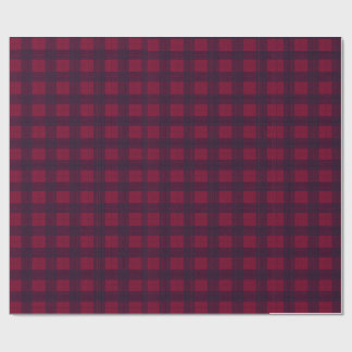 Dark Red and Navy Blue Tartan Wrapping Paper
