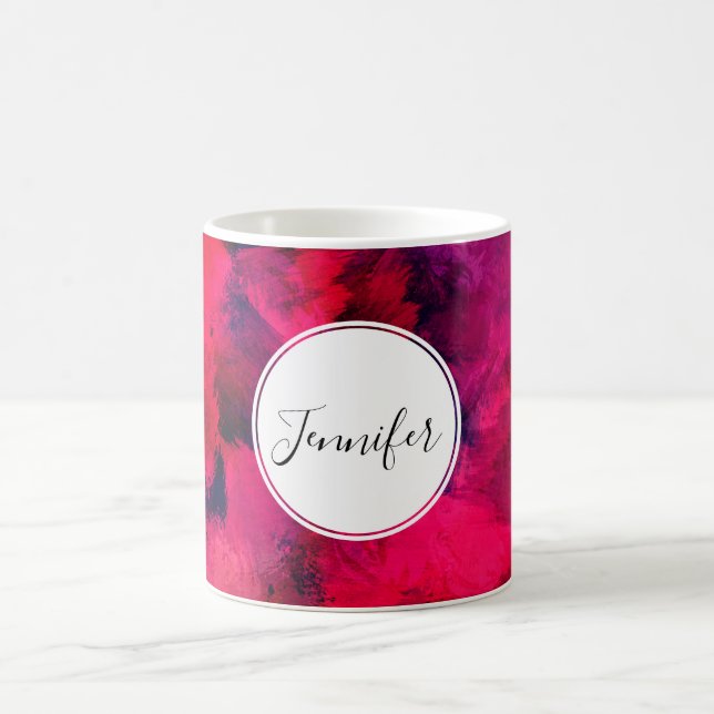 Dark Red and Purple Bold & Modern Abstract Coffee Mug (Center)