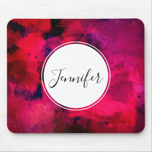 Dark Red and Purple Bold & Modern Abstract Mouse Mat