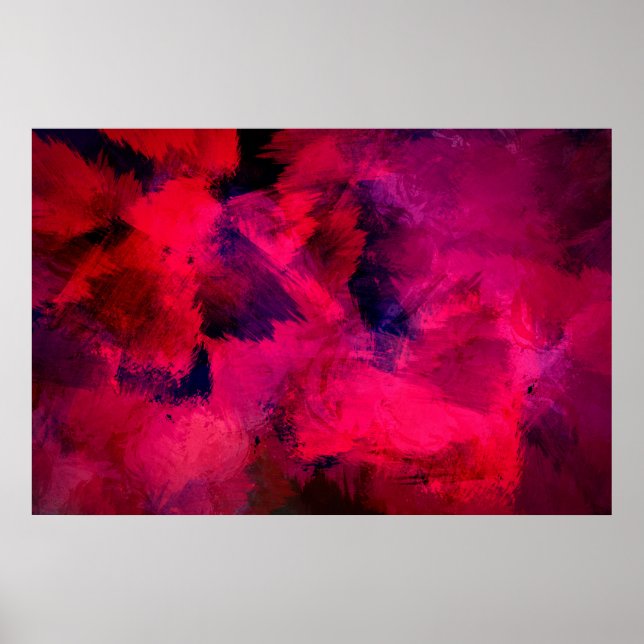 Dark Red and Purple Bold & Modern Abstract Poster (Front)