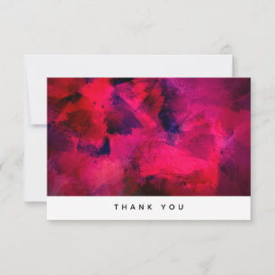 Dark Red and Purple Bold & Modern Abstract Thank You Card