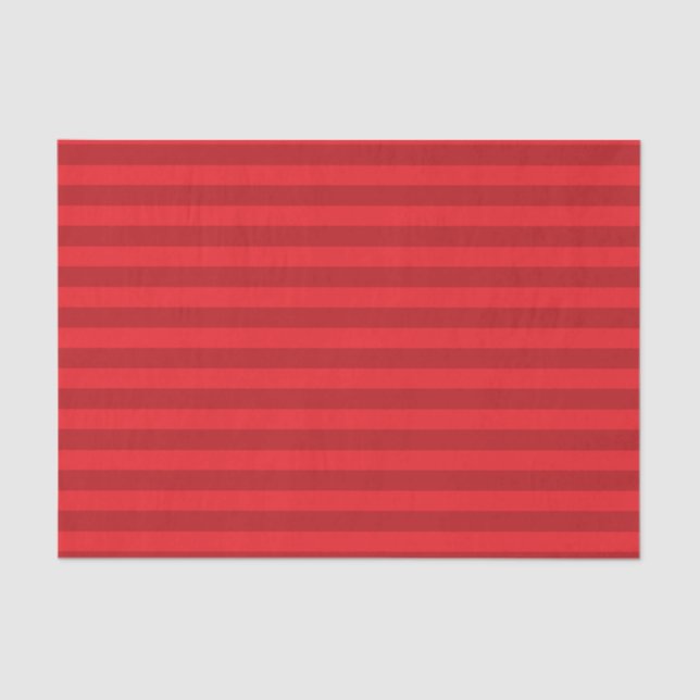 Dark Red and Red Stripes Tissue Paper (Front)