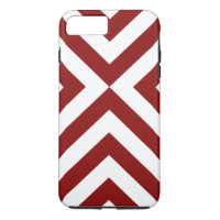 Dark Red and White Chevrons iPhone 8/7 Plus Case