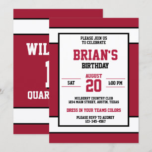 Dark Red and White Invitation