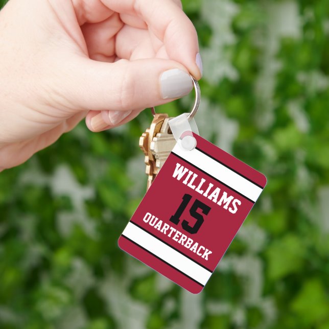Dark Red and White Key Ring (Hand)