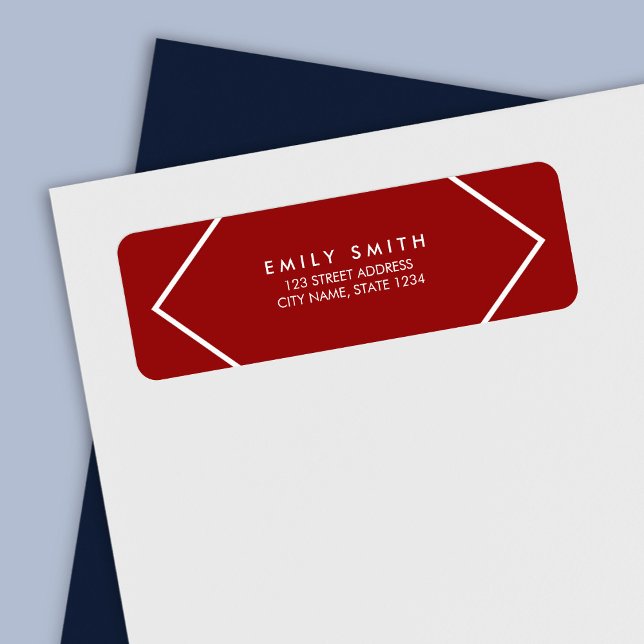Dark Red and White Minimalist Geometric Address (Creator Uploaded)