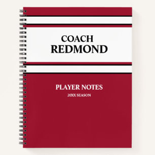 Dark Red and White Notebook