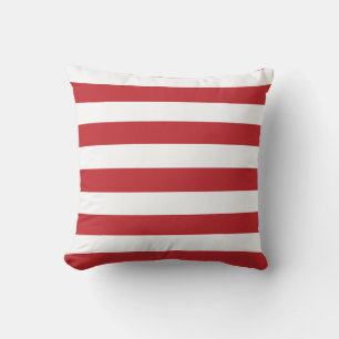 Dark Red and White Stripes Cushion