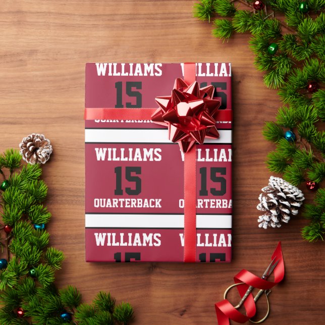 Dark Red and White Wrapping Paper (Holiday Gift)
