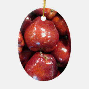 Dark Red Apples Ceramic Tree Decoration